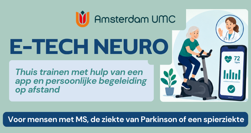 E-TECH NEURO: thuis trainen bij neurologische aandoeningen, veilig en met vertrouwen